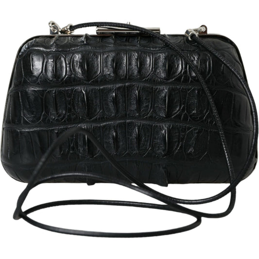 Balenciaga Black Exotic Skin Leather Shoulder Crossbody Box Clutch Bag
