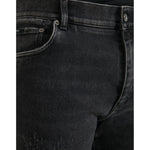 Dolce & Gabbana Gray Cotton Stretch Skinny Denim Logo Jeans