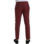 Dolce & Gabbana Maroon Wool Men Skinny Dress Pants