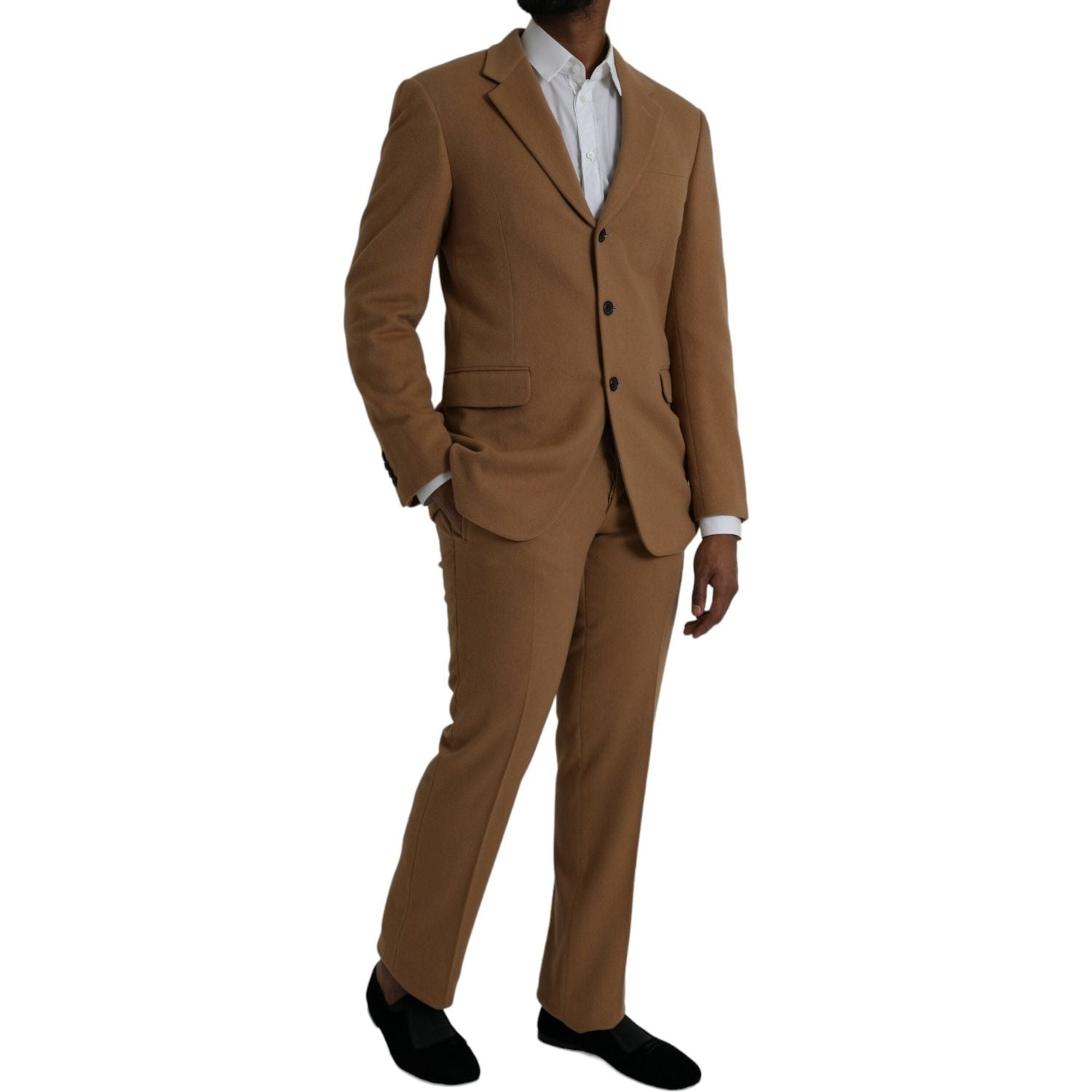 Prada Brown Cashmere 2 Piece Single Breasted Suit