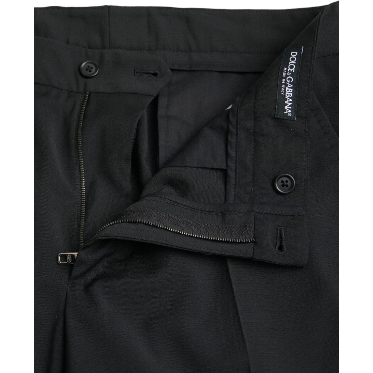 Dolce & Gabbana Black Wool SlimFit Dress Formal Pants
