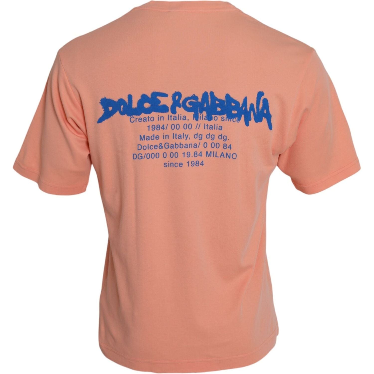 Dolce & Gabbana Coral Cotton Logo Print Short Sleeve T-shirt