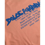 Dolce & Gabbana Coral Cotton Logo Print Short Sleeve T-shirt