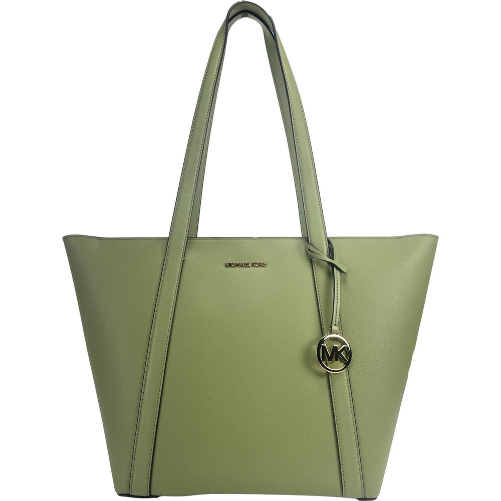 Michael Kors Large Pratt Shoulder Zip Tote Bag Light Sage 29869