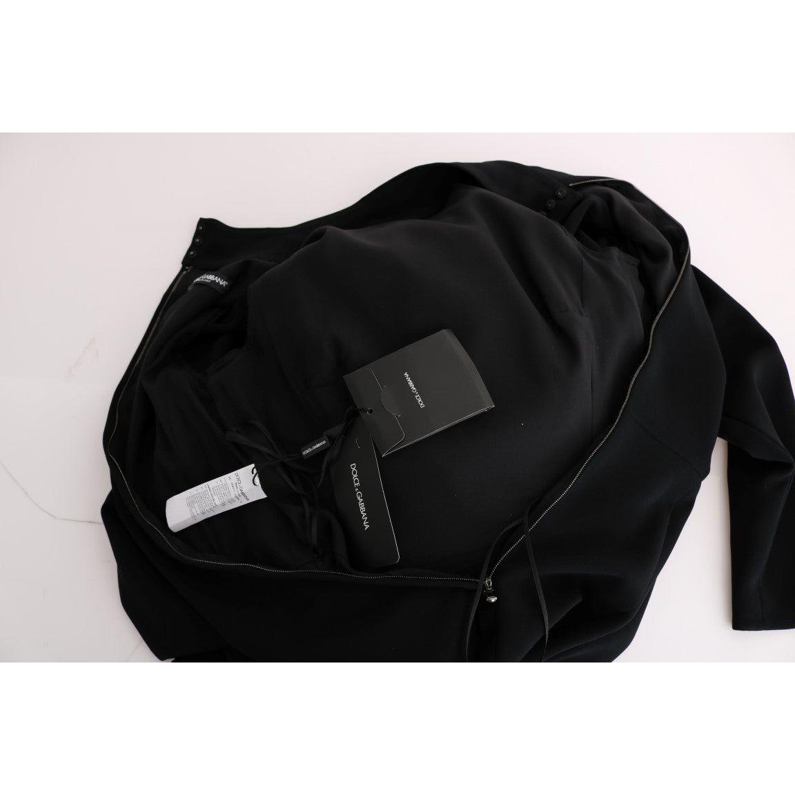 Dolce & Gabbana Black Stretch Long Gown Sheath Dress