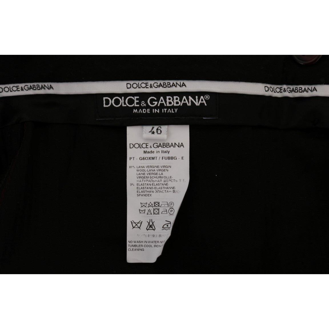 Dolce & Gabbana Purple Wool Stretch Formal Pants