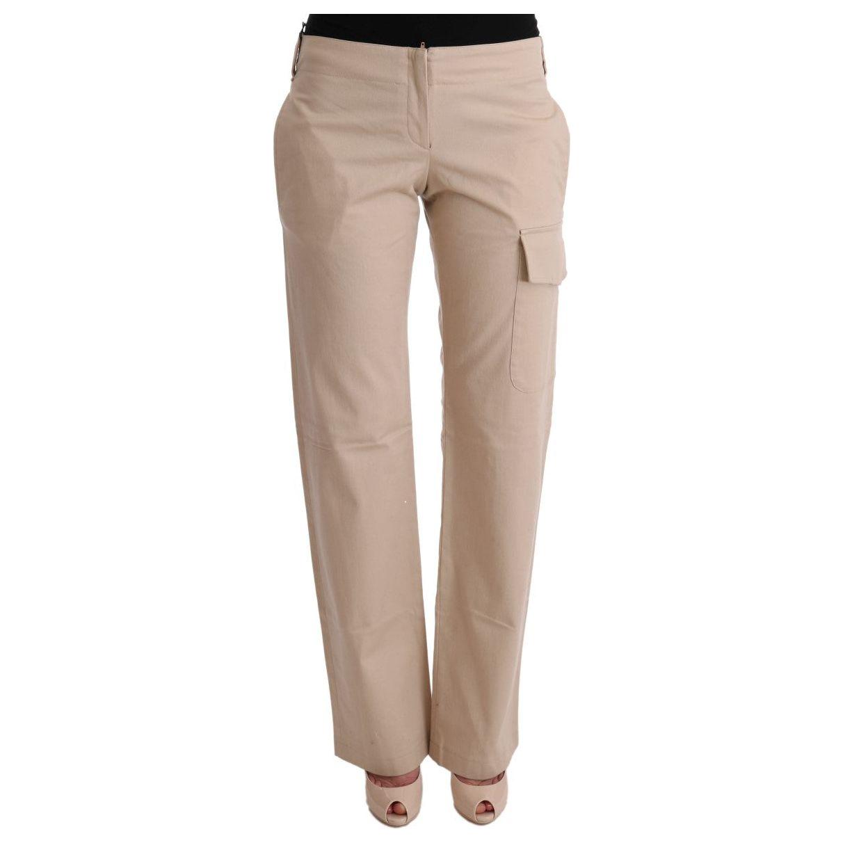 Ermanno Scervino Beige Cotton Wool Regular Fit Pants