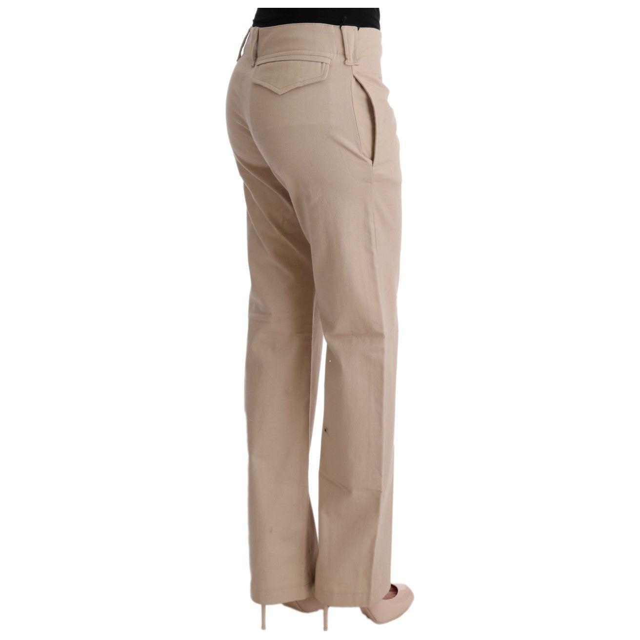 Ermanno Scervino Beige Cotton Wool Regular Fit Pants Jeans & Pants