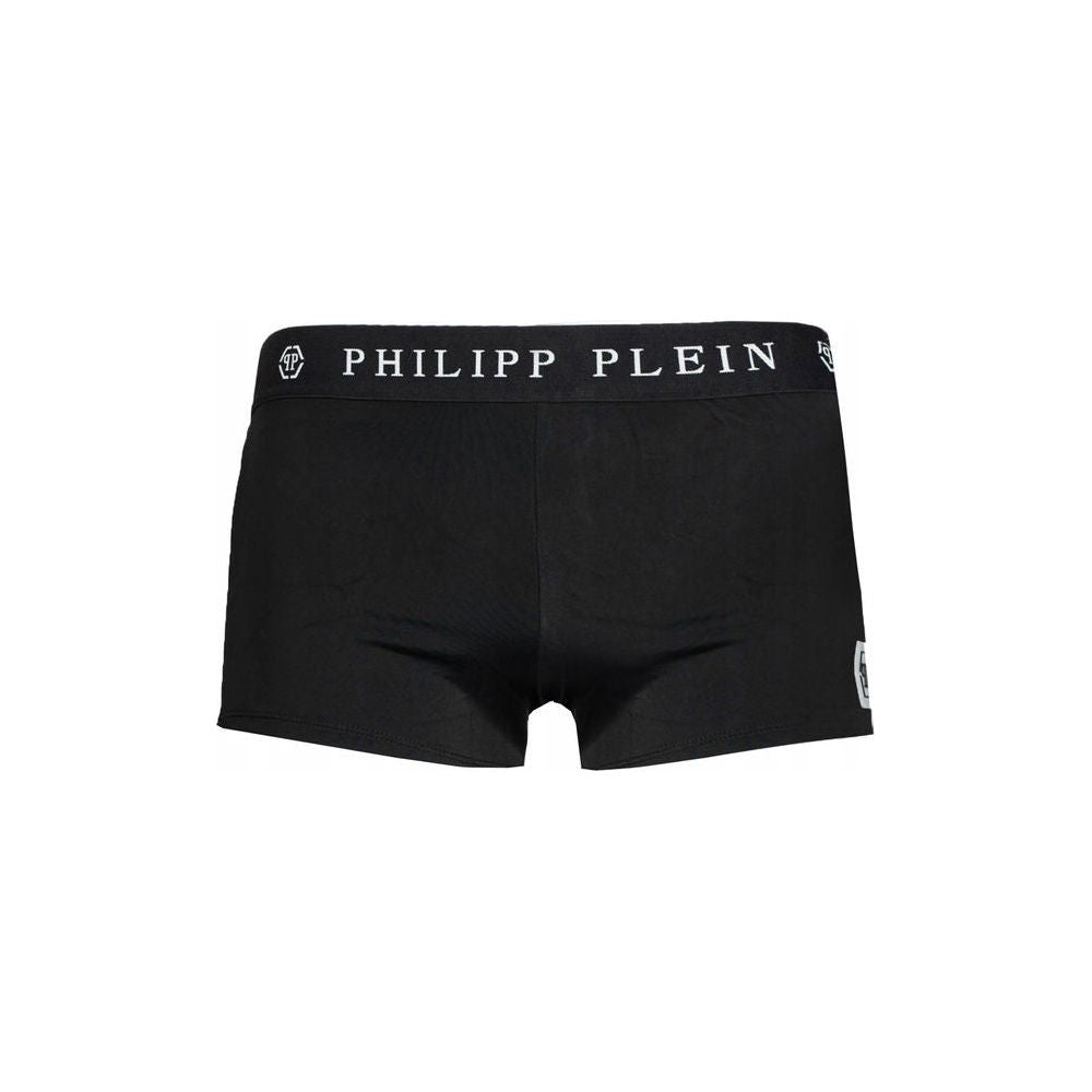 Philipp Plein Black Polyamide Swimwear