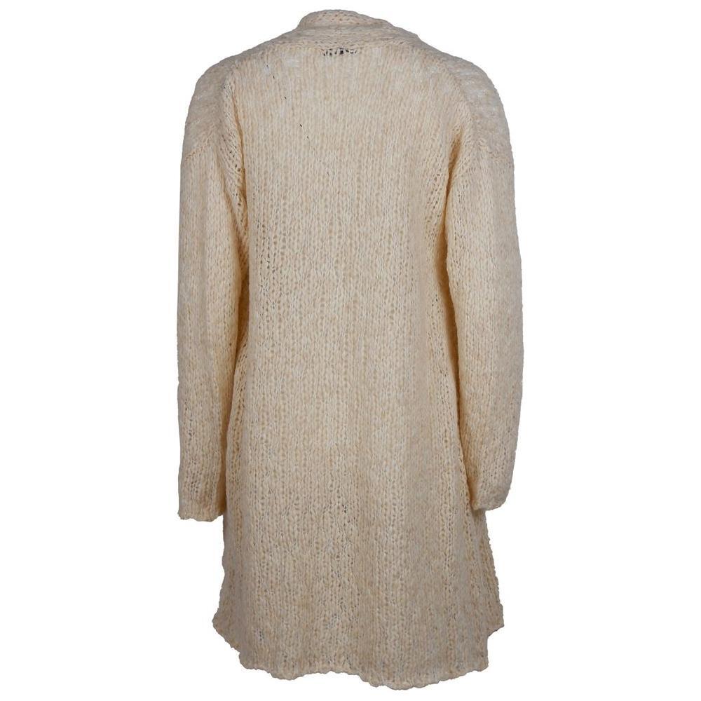 Alpha Studio Beige Alpaca Wool Women Dress