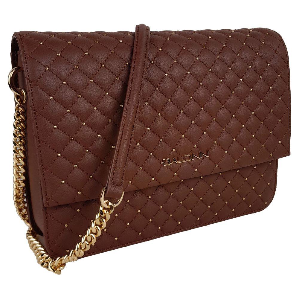 Baldinini Trend Brown Calfskin Women Crossbody Bag