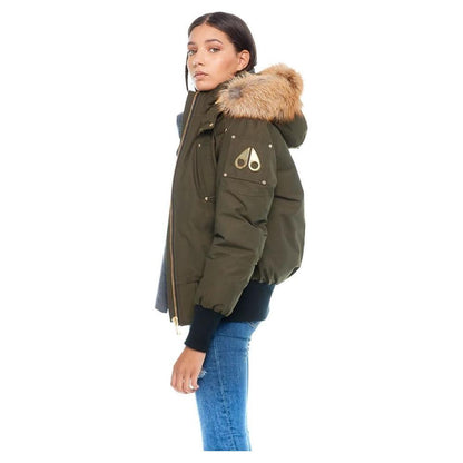Moose Knuckles Army Nylon Women Bomber Jacket