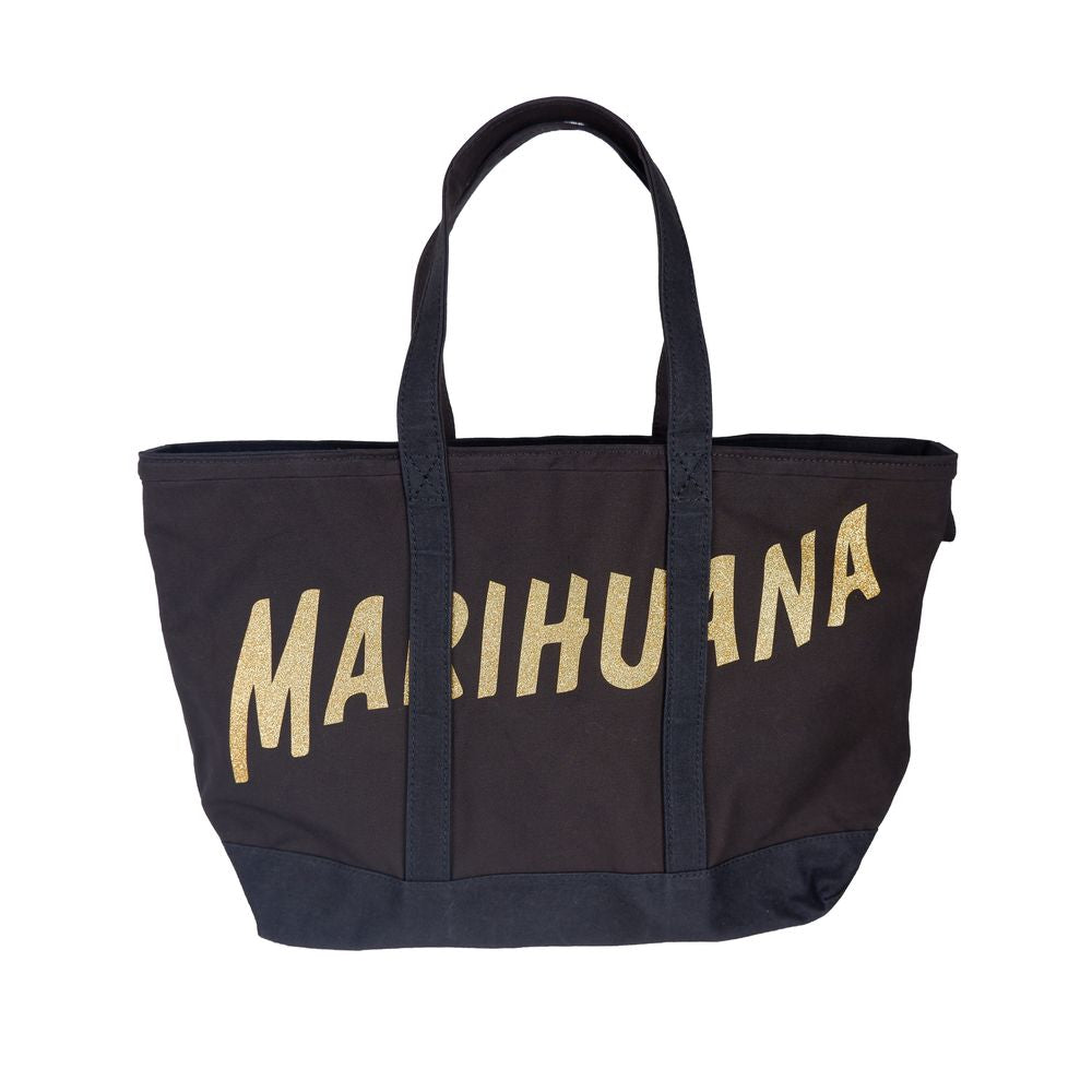 Palm Angels Black Cotton Tote Bag