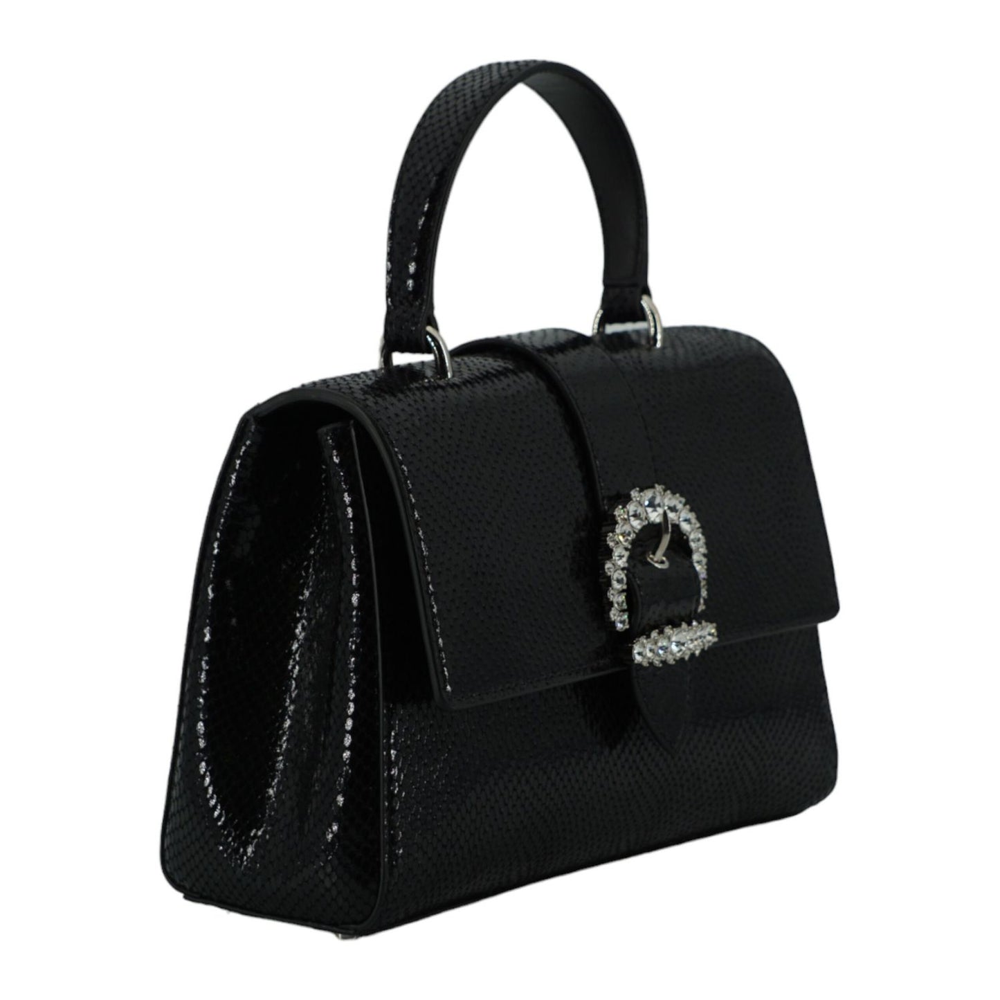 Jimmy Choo Black Leather Top Handle Shoulder Bag