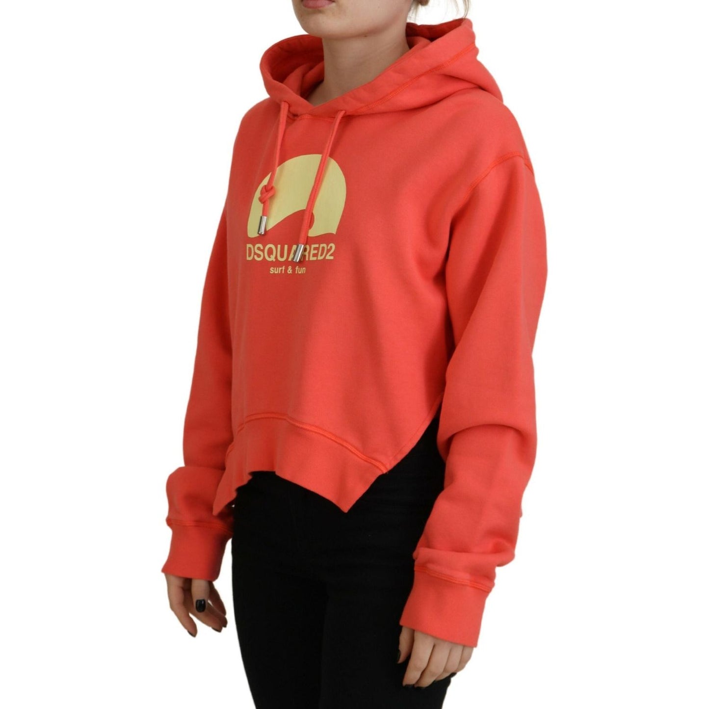 Dsquared² Pink Logo Print Cotton Hoodie Sweatshirt Sweater