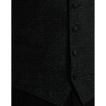 Dolce & Gabbana Black Brown Silk Waistcoat Dress Formal Vest