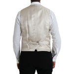 Dolce & Gabbana Off White Cotton Waistcoat Dress Formal Vest