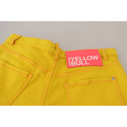 Dsquared² Yellow Cotton High Waist Baggy Women Hotpants Shorts