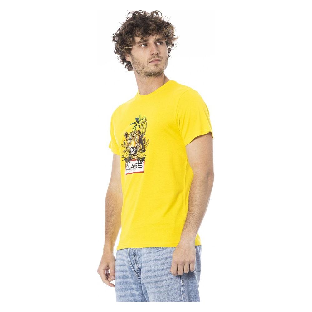 Cavalli Class Yellow Cotton Men T-Shirt