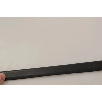 Dolce & Gabbana Black Classic Leather Silver Tone Metal Buckle Belt