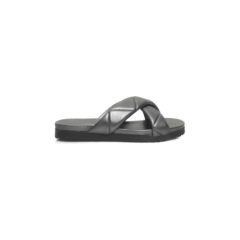 Cerruti 1881 Gray Lambskin Women Sandal