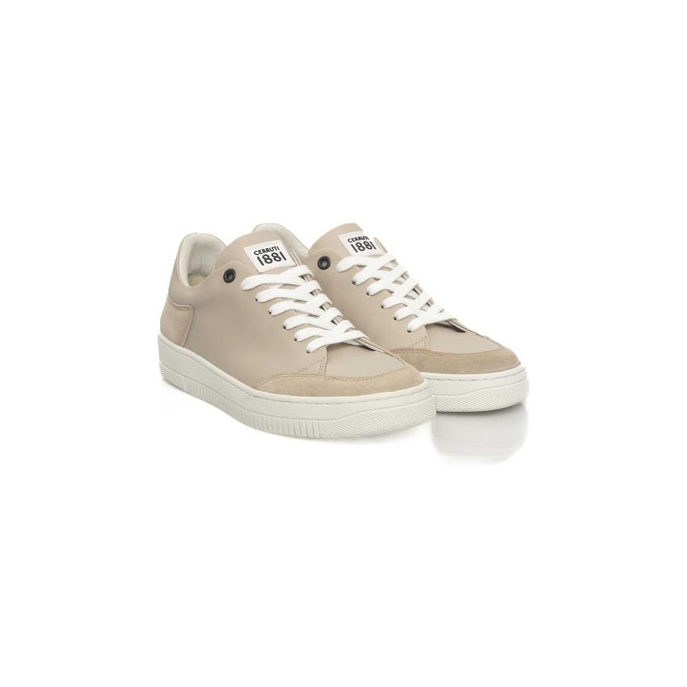 Cerruti 1881 Beige Cowhide Women Sneaker