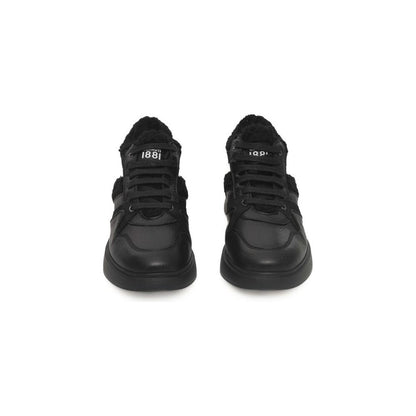 Cerruti 1881 Black Cowhide Women Platform Sneaker