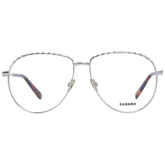 Sandro Rose Gold Women Glasses Frame in metal with round shape and full-rim style, includes branded case.