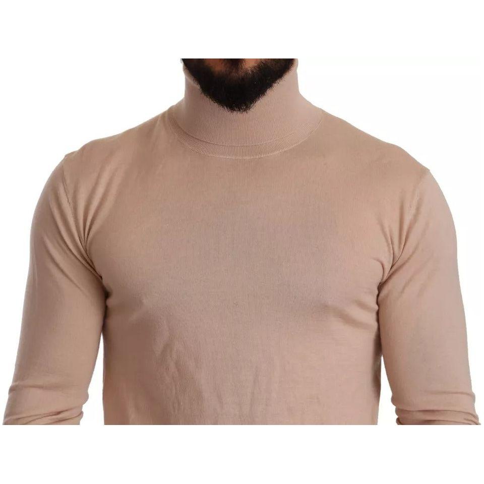 Dolce & Gabbana Beige Cashmere Turtleneck Pullover Sweater