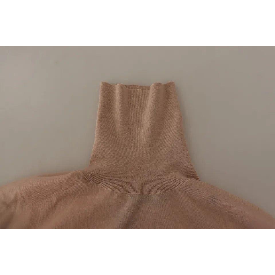 Dolce & Gabbana Beige Cashmere Turtleneck Pullover Sweater