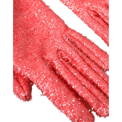 Dolce & Gabbana Pink Lurex Fantasia Mid Arm Length Gloves