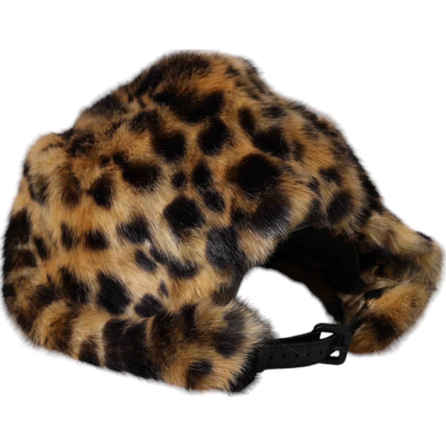 Dolce & Gabbana Brown Leopard Fur Women Bucket Hat