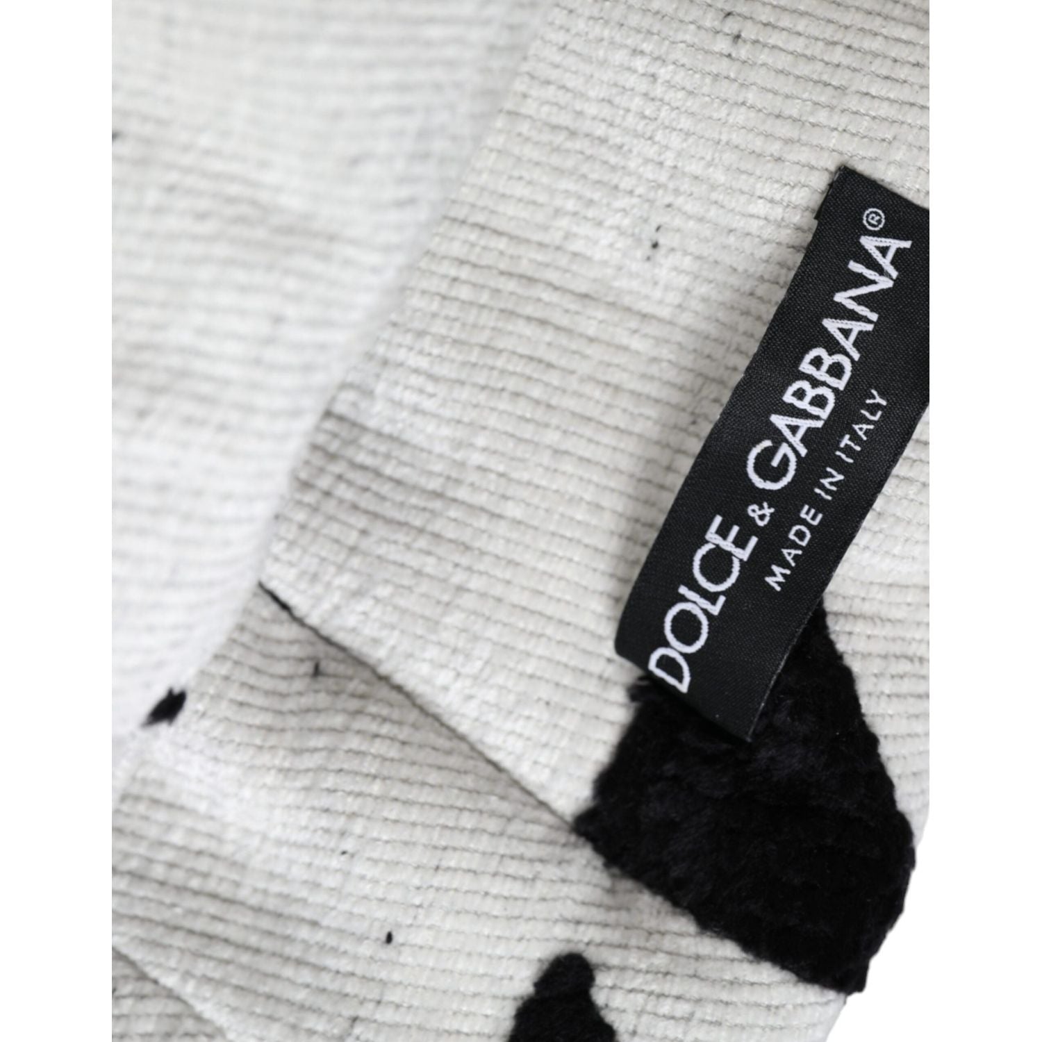 Dolce & Gabbana Black White Wool Whole Head Wrap Hat