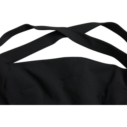 Dolce & Gabbana Black Sheath Halter Sleeveless Midi Dress