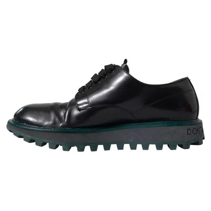 Dolce & Gabbana Black Leather Derby Formal Dress Shoes