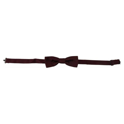 Dolce & Gabbana Bordeaux Silk Adjustable Neck Men Bow Tie