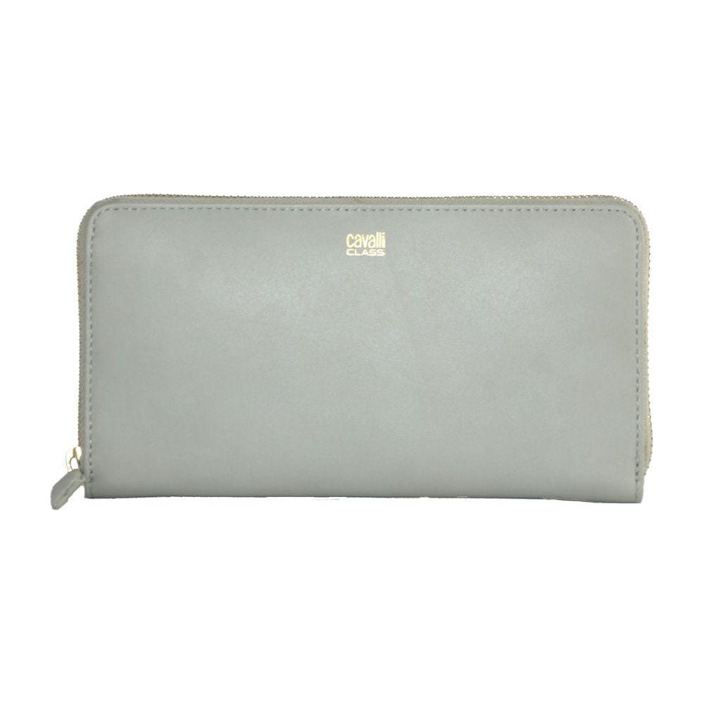 Cavalli Class Gray Calfskin Women Wallet