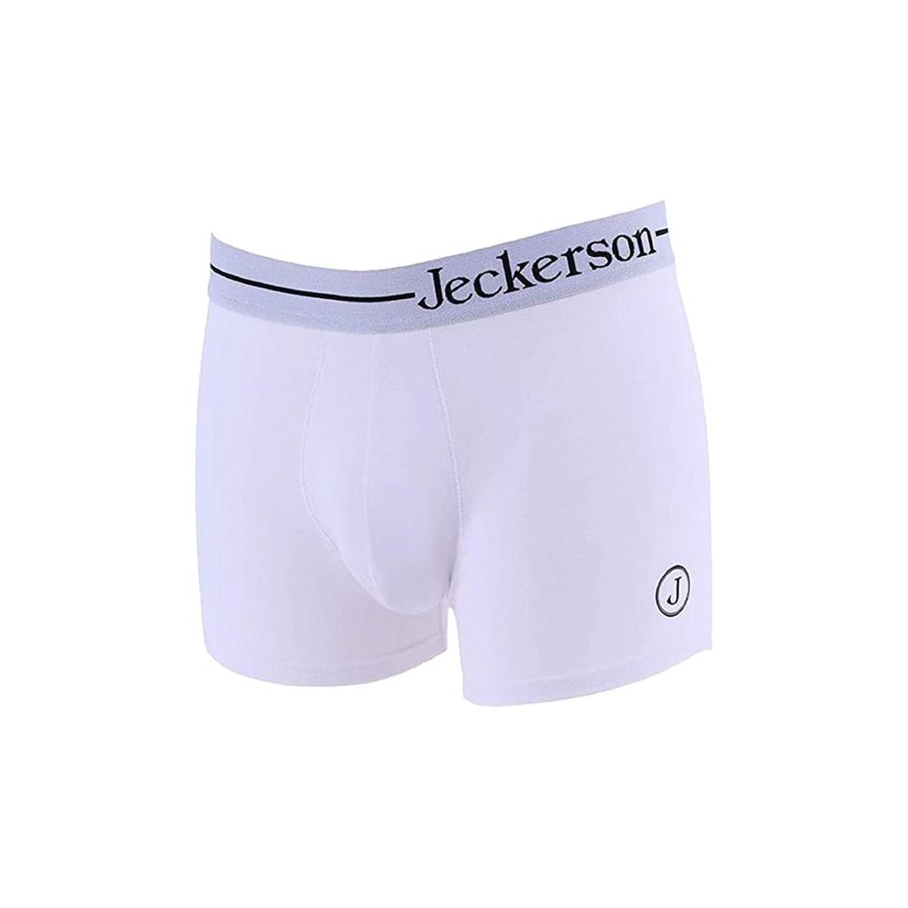 Jeckerson White Cotton Men's Boxer Underwear