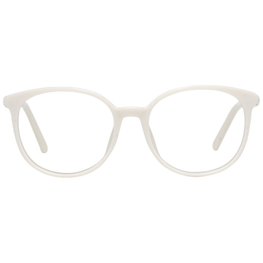 Swarovski White Women Glasses Frame, full-rim, plastic material, 52-17-140 size, includes branded case, elegant and stylish eyewear.