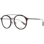 Police Brown Men Glasses Frame with full-rim metal and plastic design, aviator style, size 52-19-140, includes branded case.