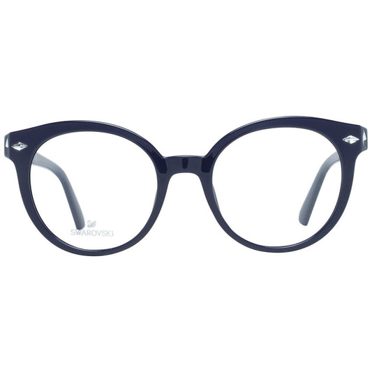 Swarovski Purple Women Glasses Frame with full-rim purple design, plastic material, and size 50-19-140, includes branded case.
