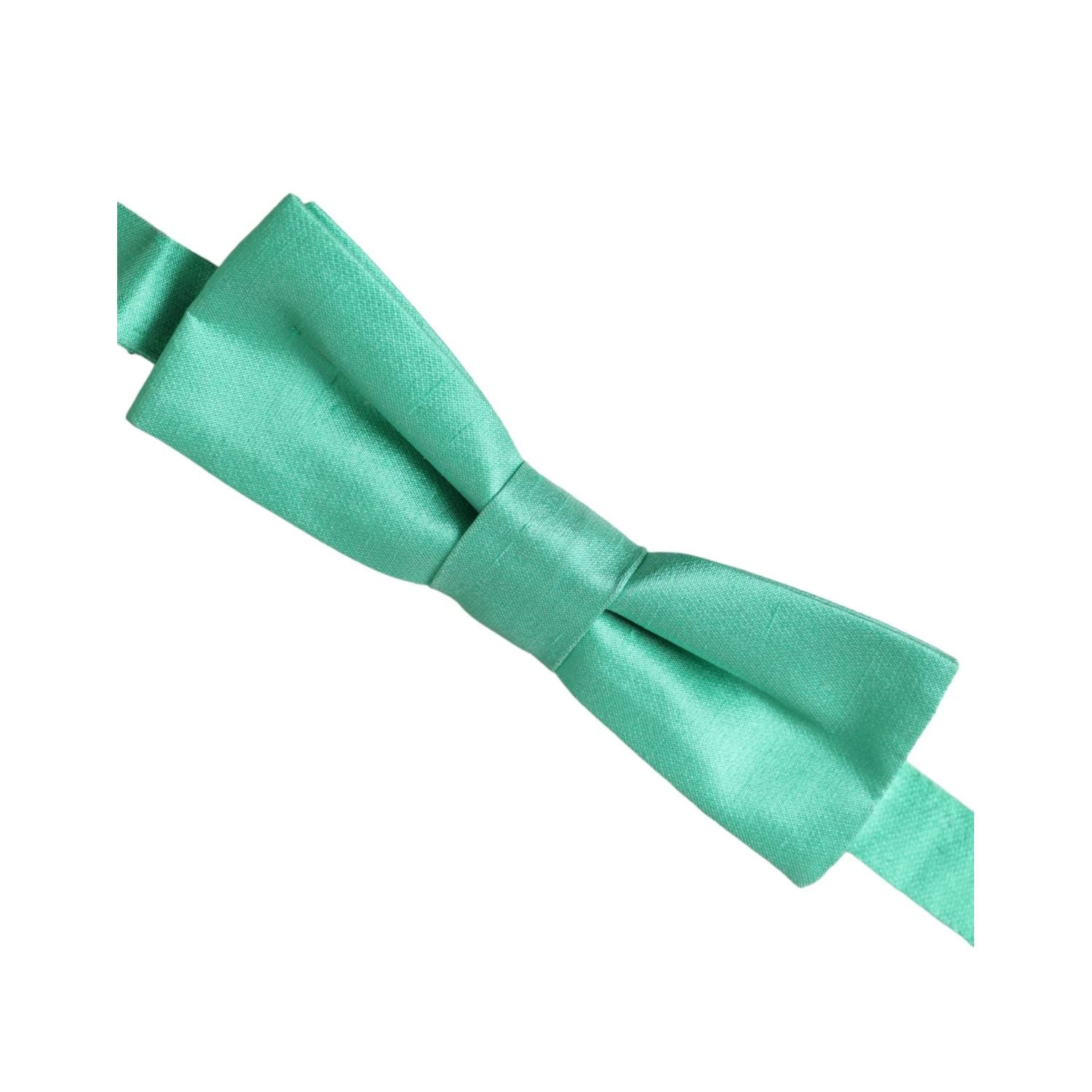 Dolce & Gabbana Mint Green Silk Adjustable Neck Men Bow Tie