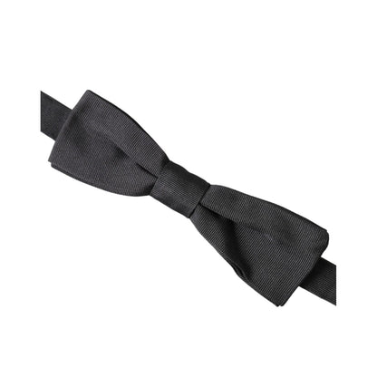 Dolce & Gabbana Black Silk Adjustable Neck Men Bow Tie