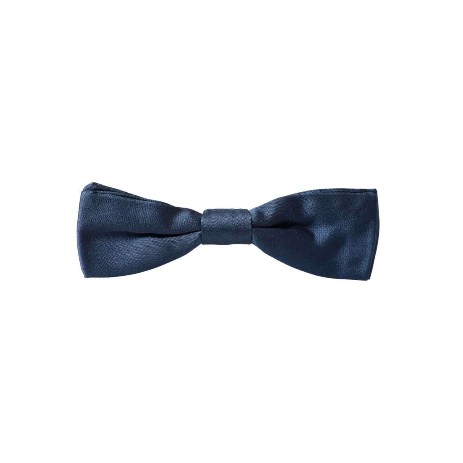 Dolce & Gabbana Blue Satin Silk Adjustable Neck Men Bow Tie