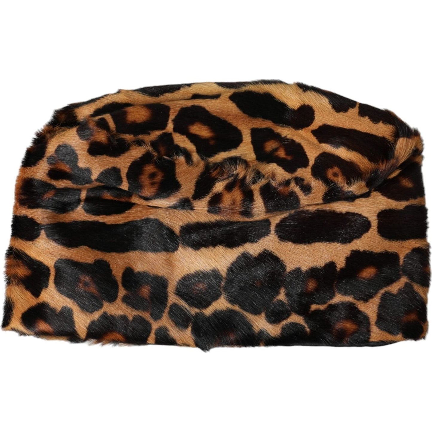 Dolce & Gabbana Brown Leopard Fur Women Bucket Hat