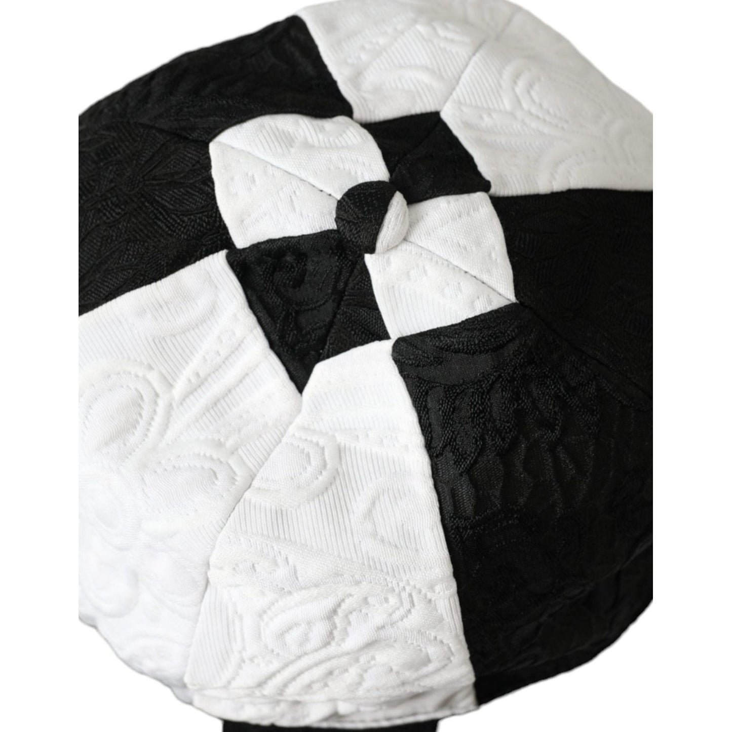 Dolce & Gabbana Black White Checkered Wide Brim Floppy Hat