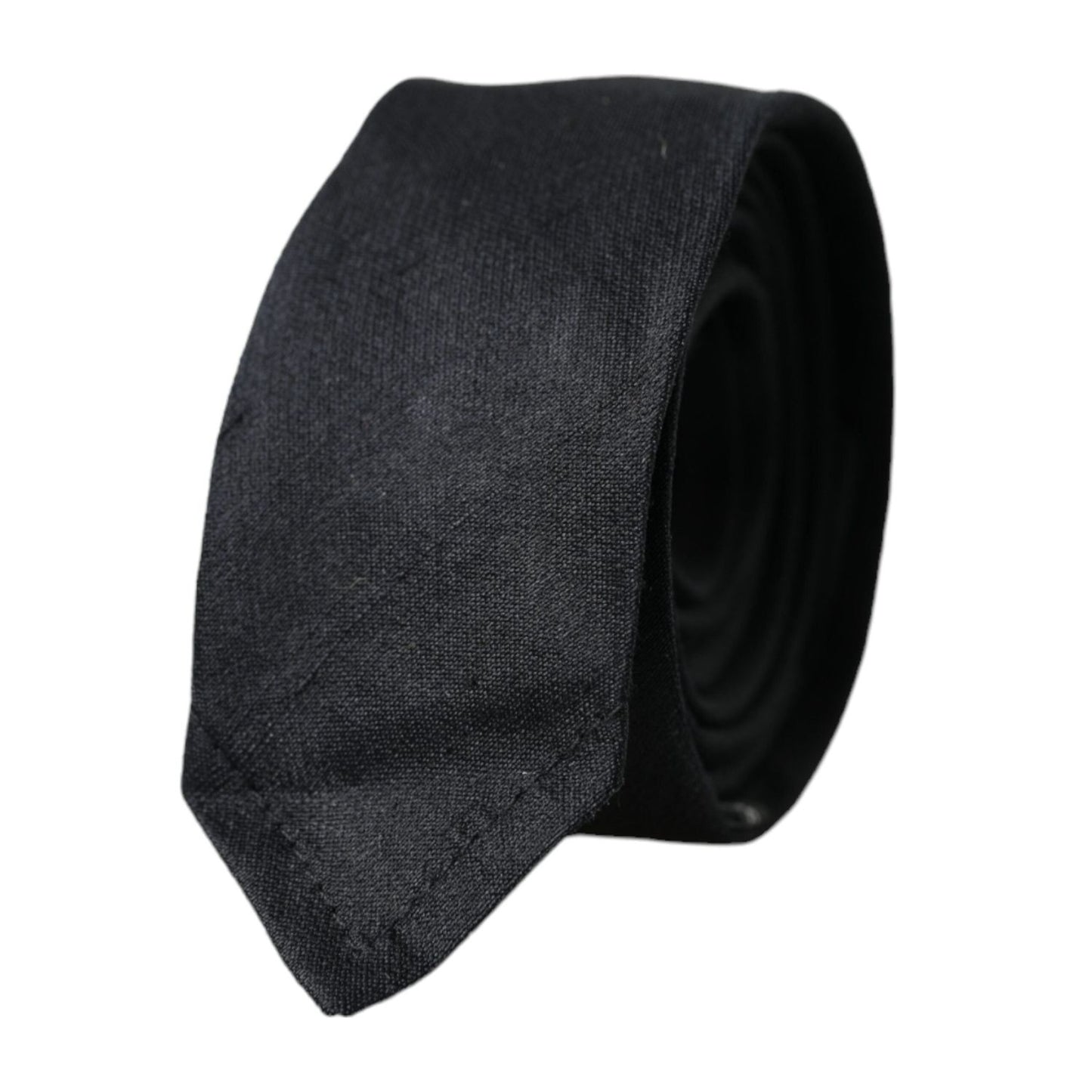 Dolce & Gabbana Black Solid 100% Silk Adjustable Tie