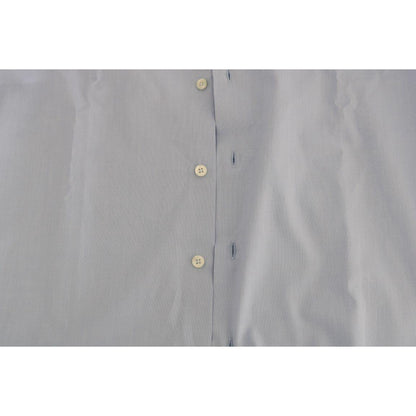 Cavalli Light Blue Cotton Slim Fit Dress Shirt