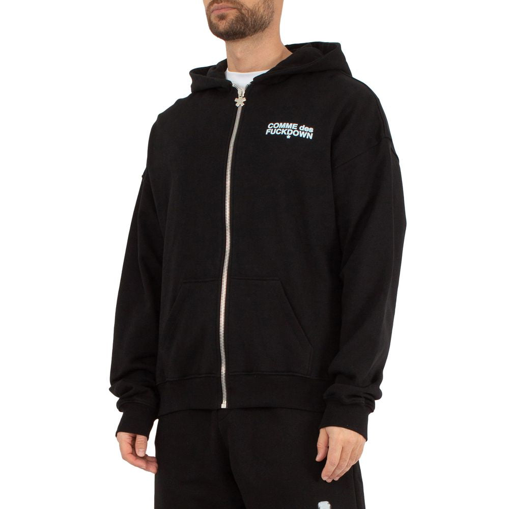 Comme Des Fuckdown Black Cotton Men's Hooded Sweatshirt
