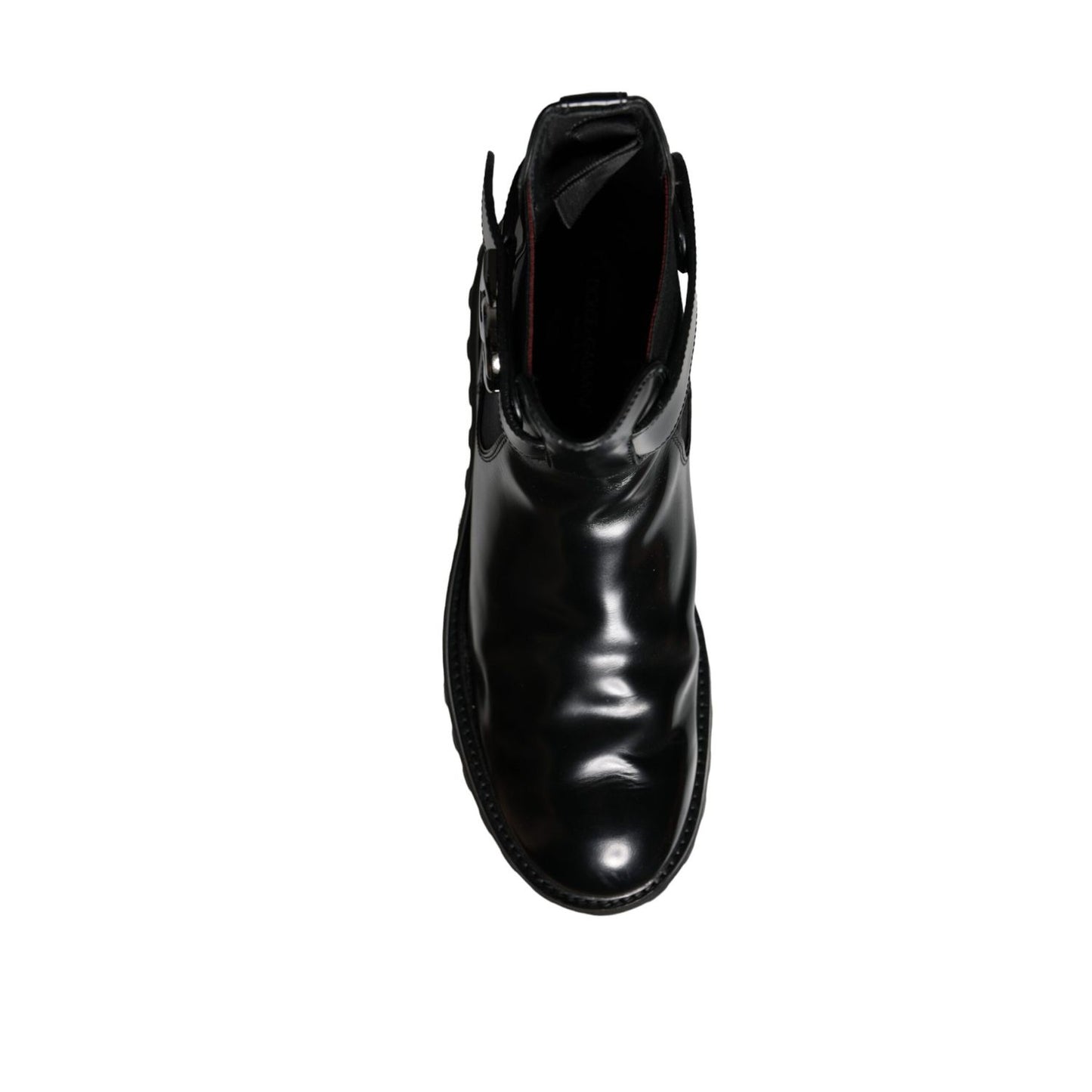 Dolce & Gabbana Black Belted DG Logo Men Chelsea Boots Shoes